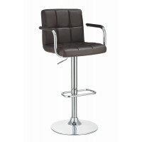 Coaster Furniture 121099 Adjustable Height Bar Stool Brown and Chrome